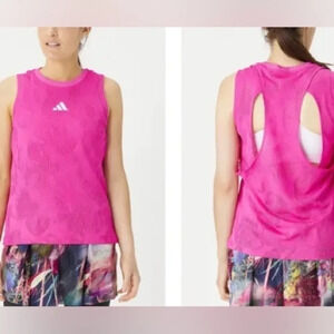 New line 2025 adidas Pink Sleeveless Tank Top mesh layered L